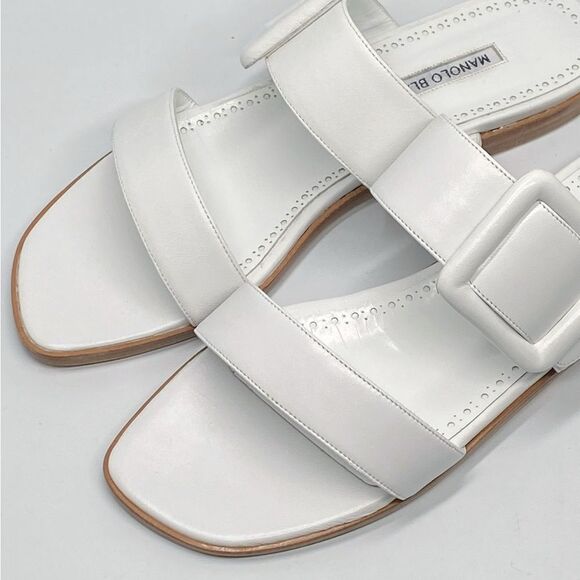 Manolo Blahnik Tituba Leather Buckle Sandals size 40 - Picture 4 of 12